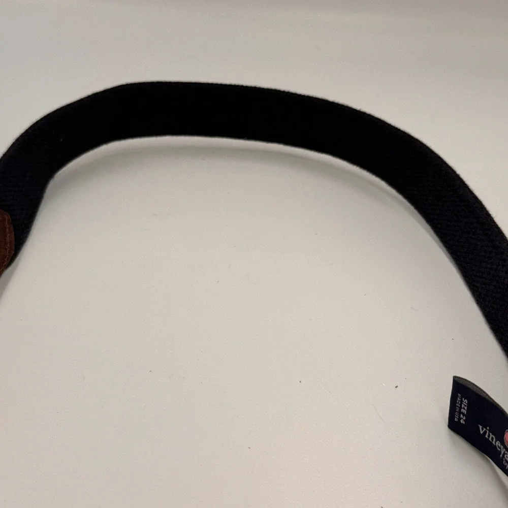 Vineyard Vines Kids Bright Pink Crab Canvas Leather Club Belt Size 24 USA Boys
